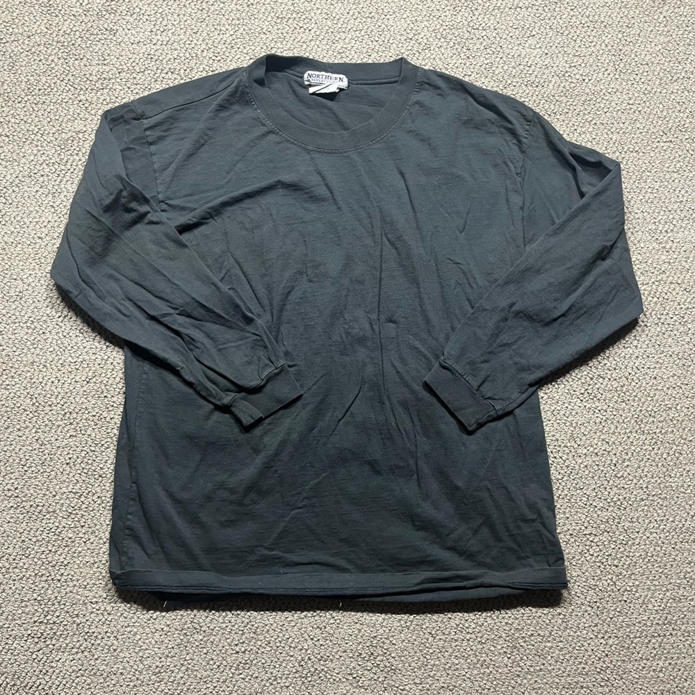 Northern Reflections Black Long Sleeve Tee Soft Cotton Crew Neck